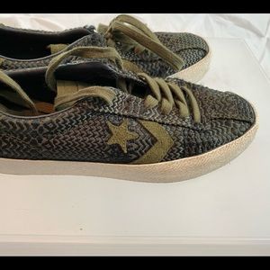 Army green Converse - worn once